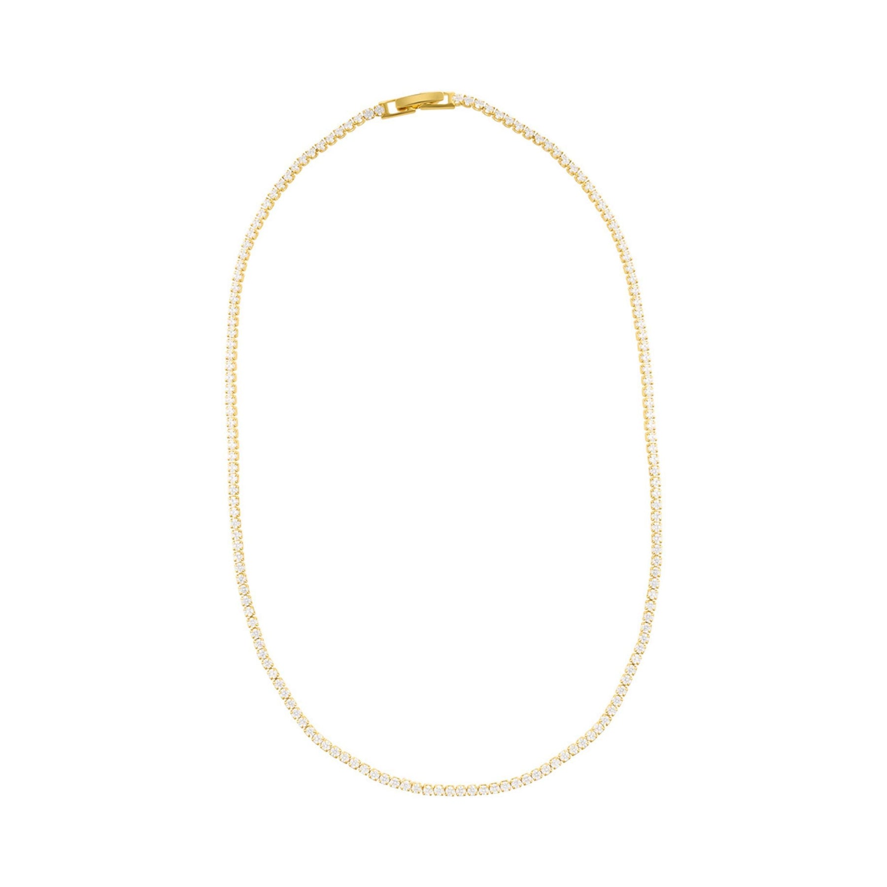 14k Gold Plated Micro Tennis Necklace