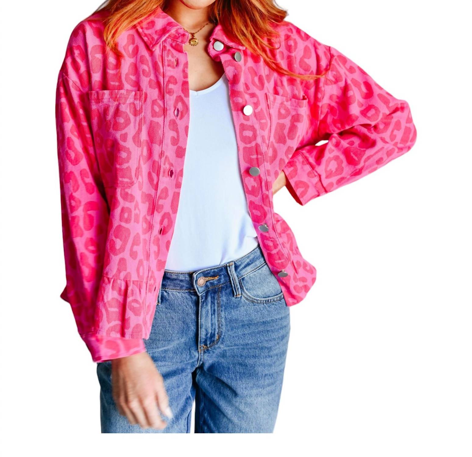 Wild At Heart Animal Print Shirt In Pink 7766645047356