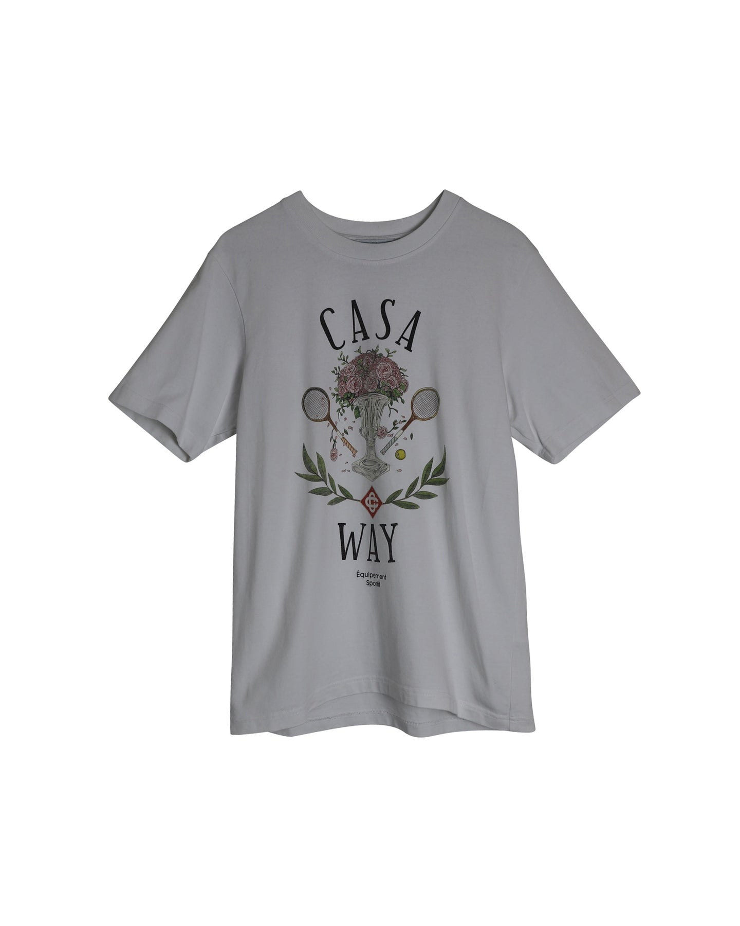 Casablanca Casa Way Graphic-Print T-Shirt in White Organic Cotton