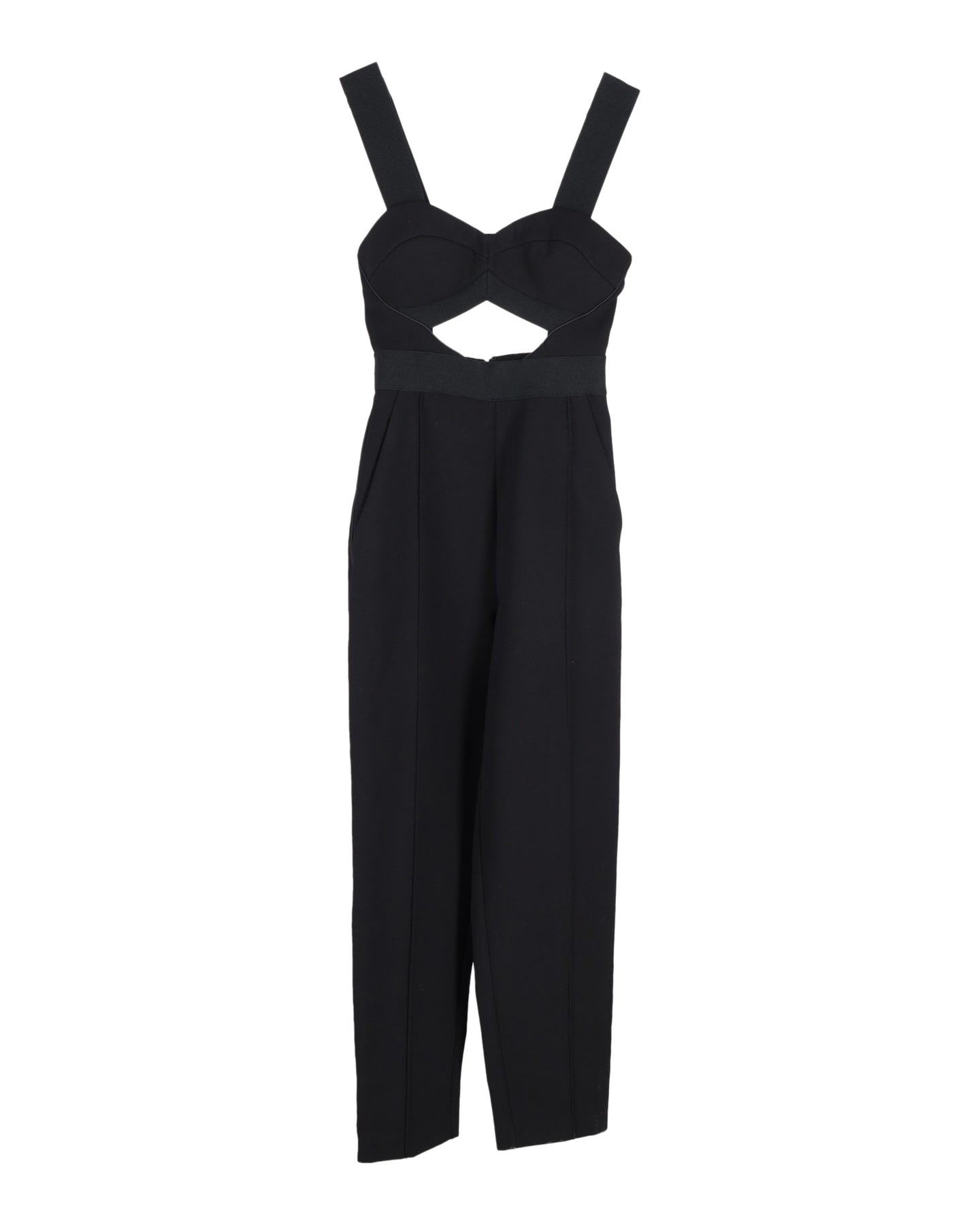 Self-Portrait Lulu Tapered Leg Jumpsuit in Black Polyester 7808901316668