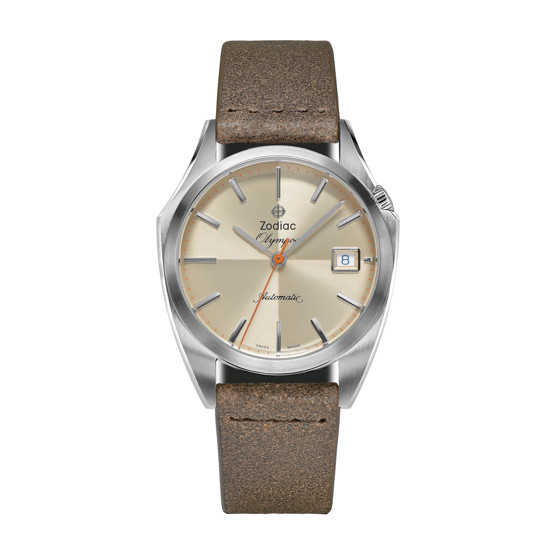 Zodiac Men's Dress Olympos Automatic Leather Watch