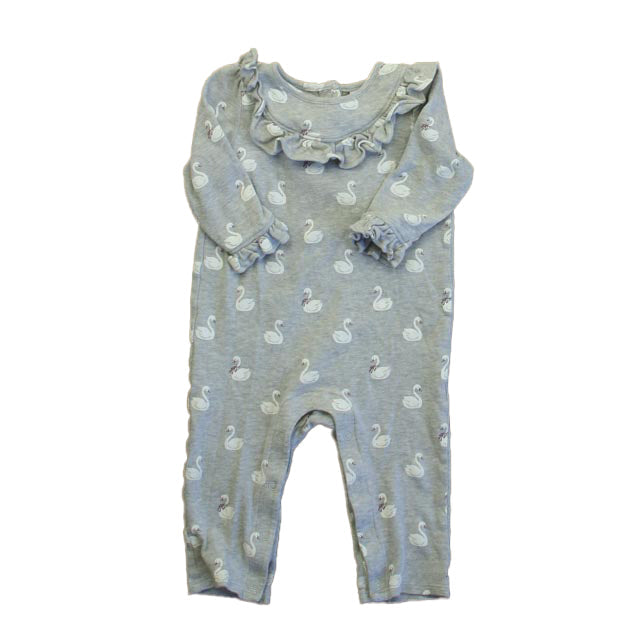 Janie and Jack Girls Gray Swans Long Sleeve Outfit 7805942595644