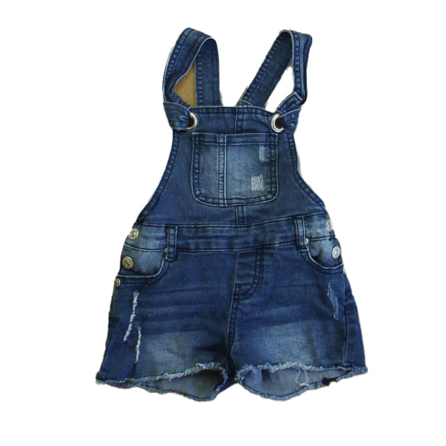 7 for all Mankind Girls Blue Overall Shorts 7805917200444