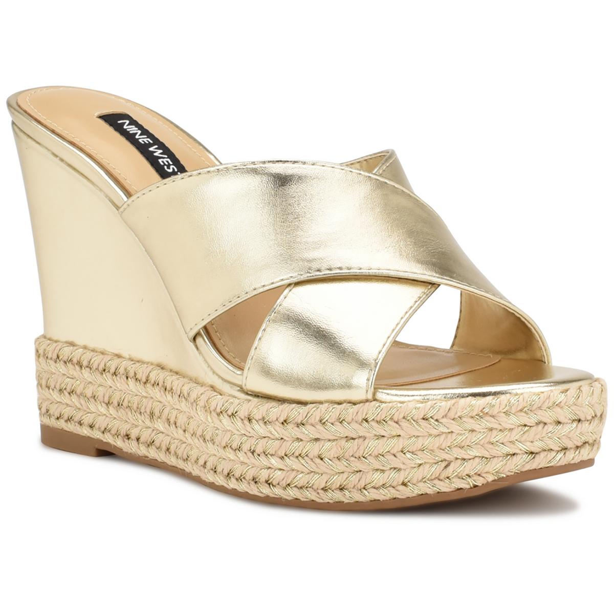 Hues 3 Slip On Open Toe Wedge Sandals