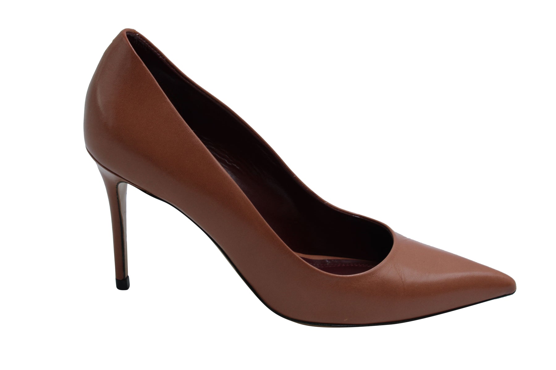 Celine Pointed Toe Pumps in Brown Leather 7833145114684