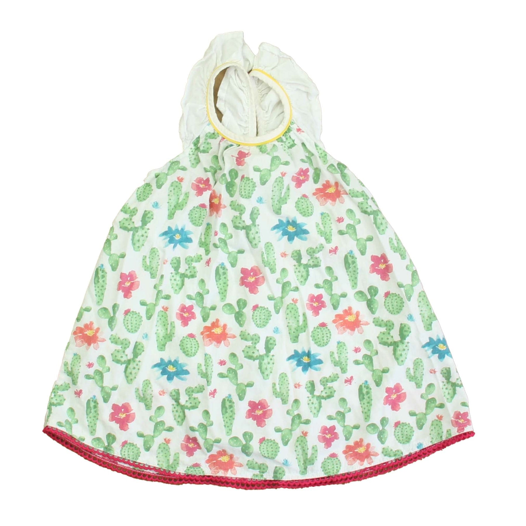 Mudpie Girls White | Green Cactuc Dress 7805834231868