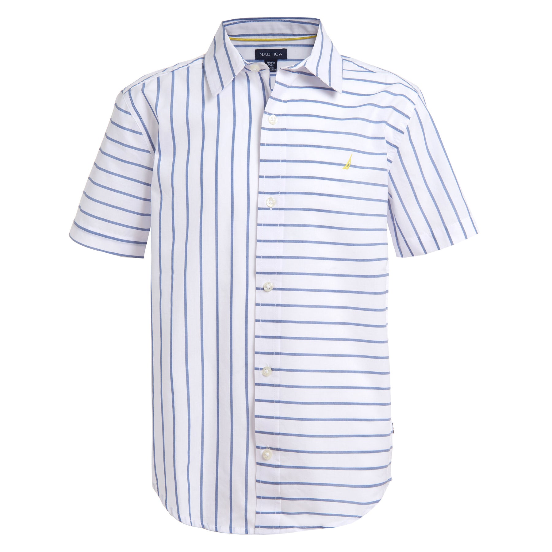 Nautica Little Boys' Striped Back Graphic Short Sleeve Shirt (4-7)