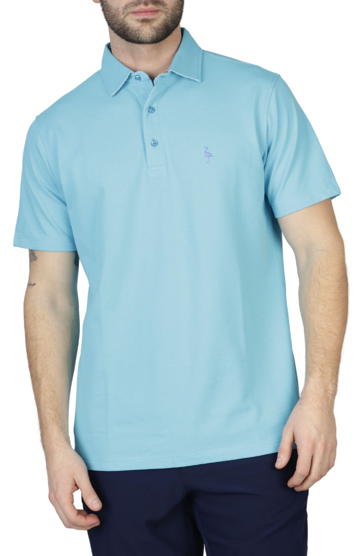 Classic Pique Polo With Gingham Trim