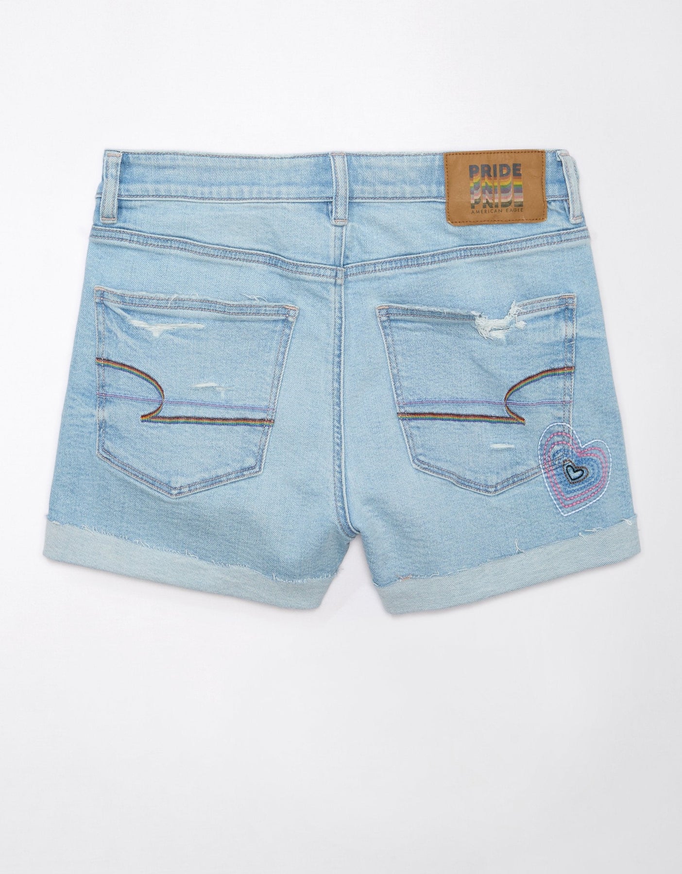 AE Pride Stretch Mom Ripped Denim Short 7678397284412