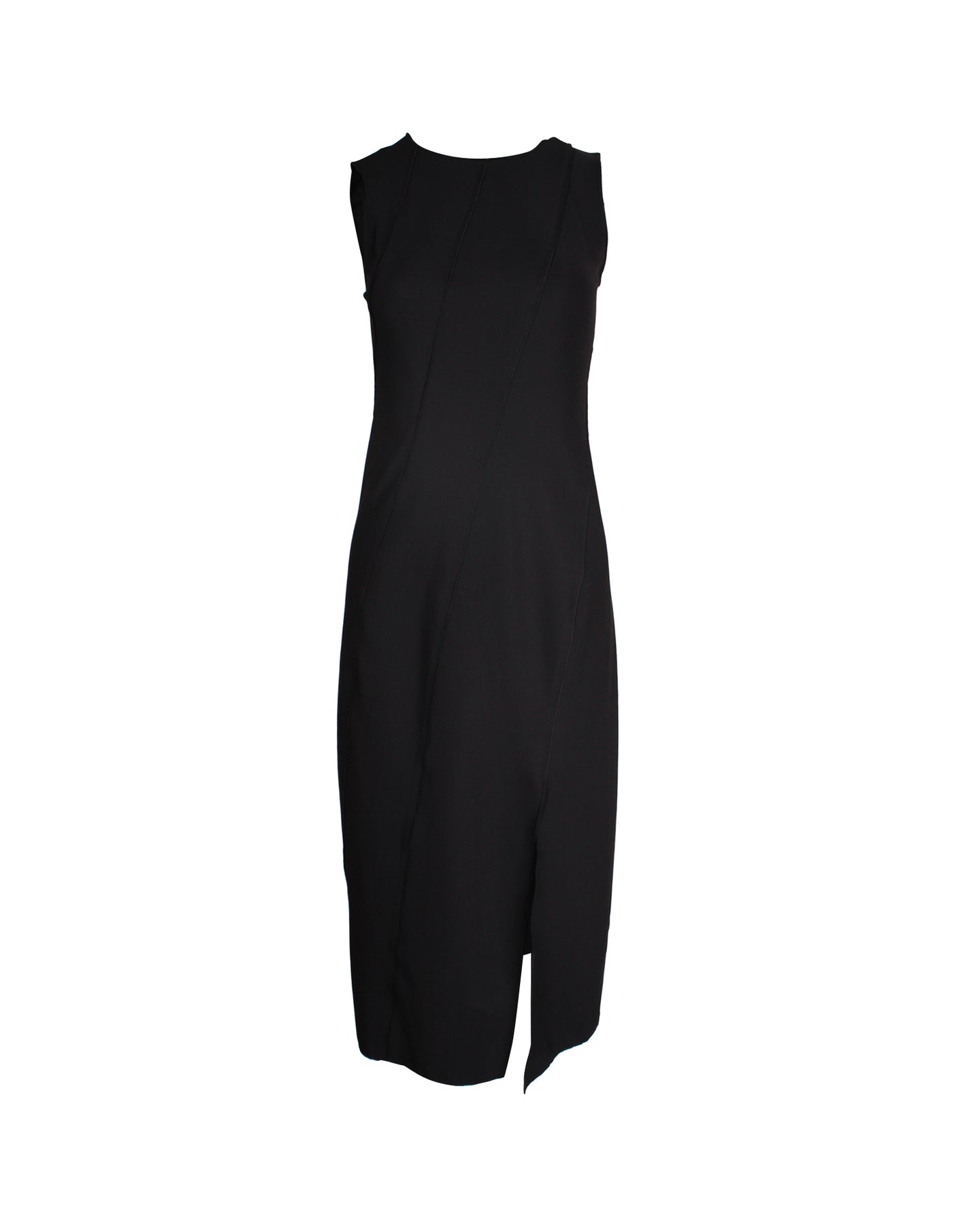 Theory Bias Seam Midi Dress in Black Polyamide 7748691329084