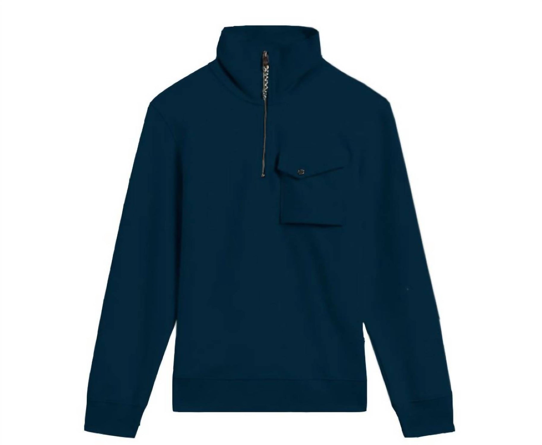 Men Ecos Half Zip Cotton Sweatshirt In Navy