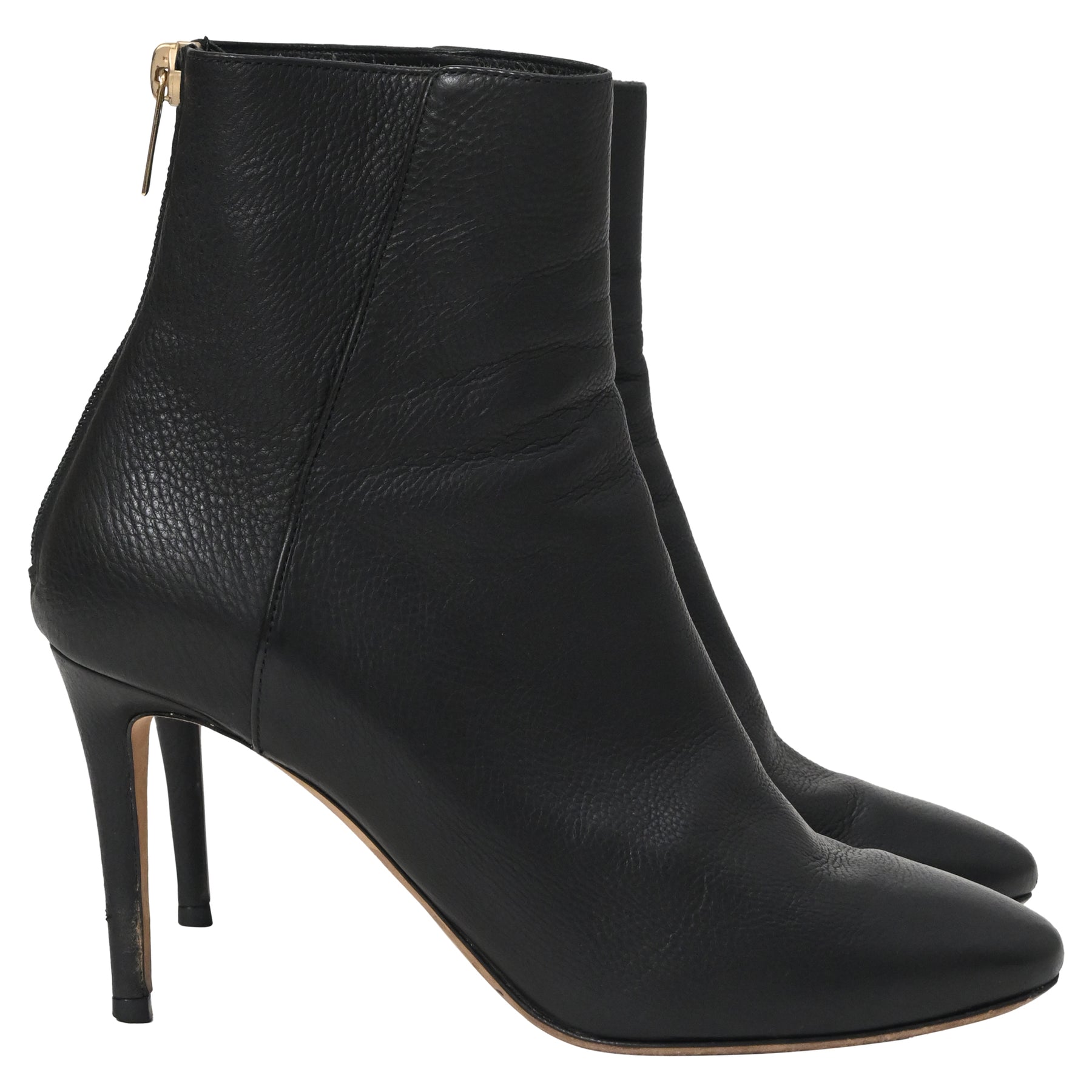 Jimmy Choo Pointed Toe High-Heeled Ankle Boots in Black Calfskin Leather 7833152782396