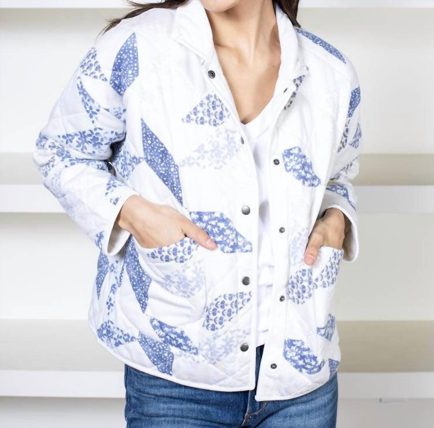 Maya Patchwork Quilted Jacket In Multi