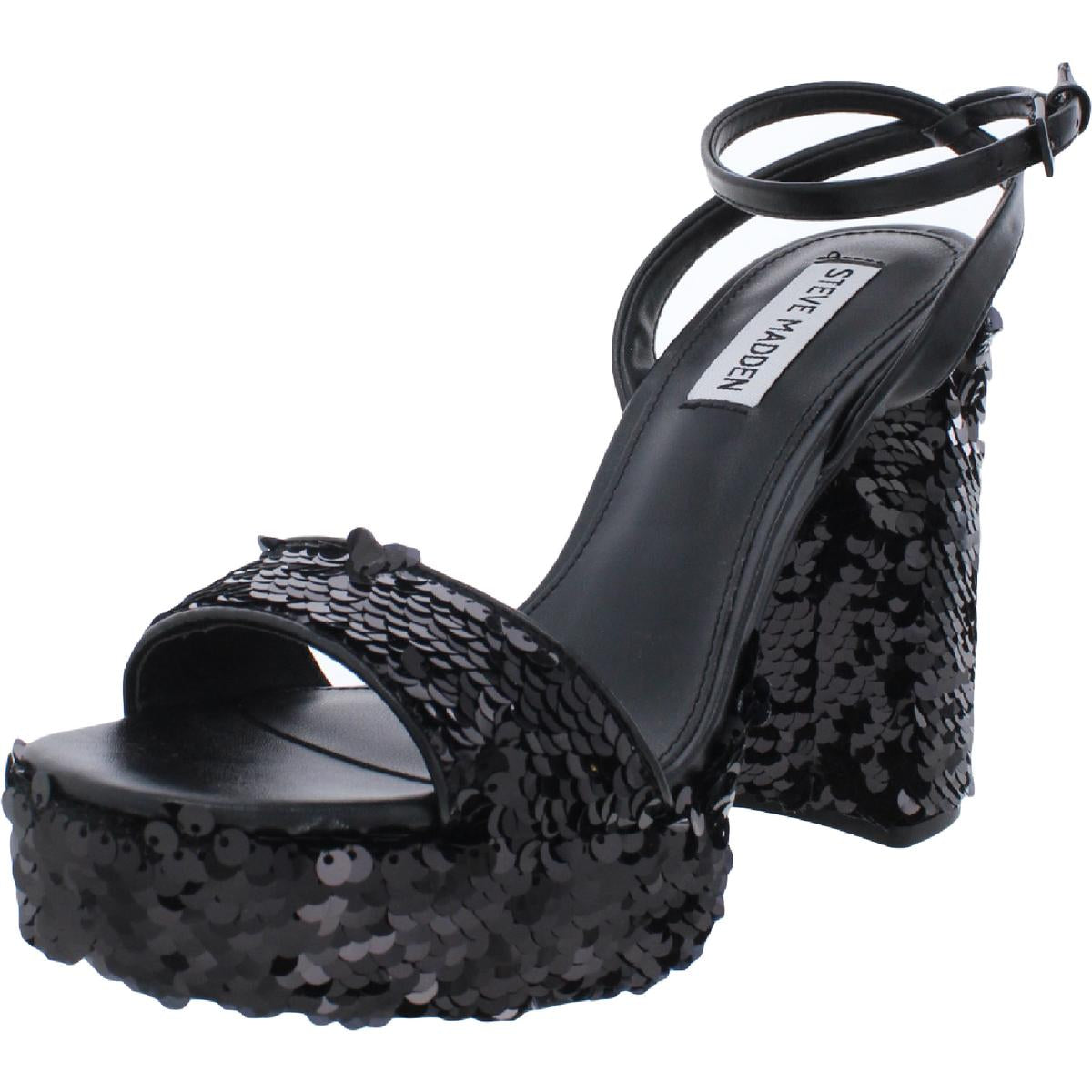 Lessa S Sequined Ankle Strap Platform Sandals