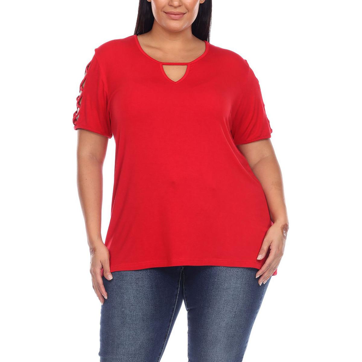 Plus Knit Cut-Out Blouse