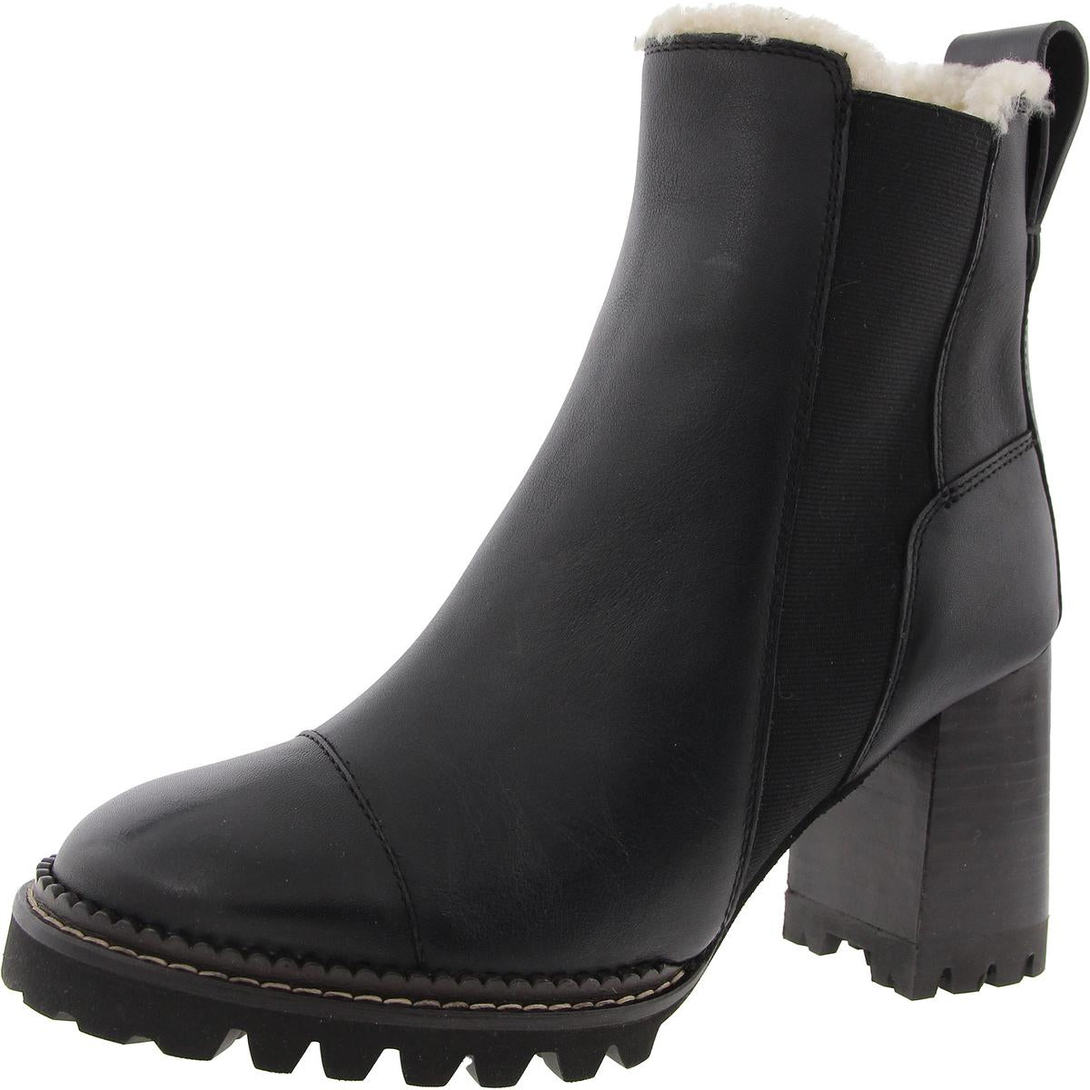 Faux Fur Leather Booties