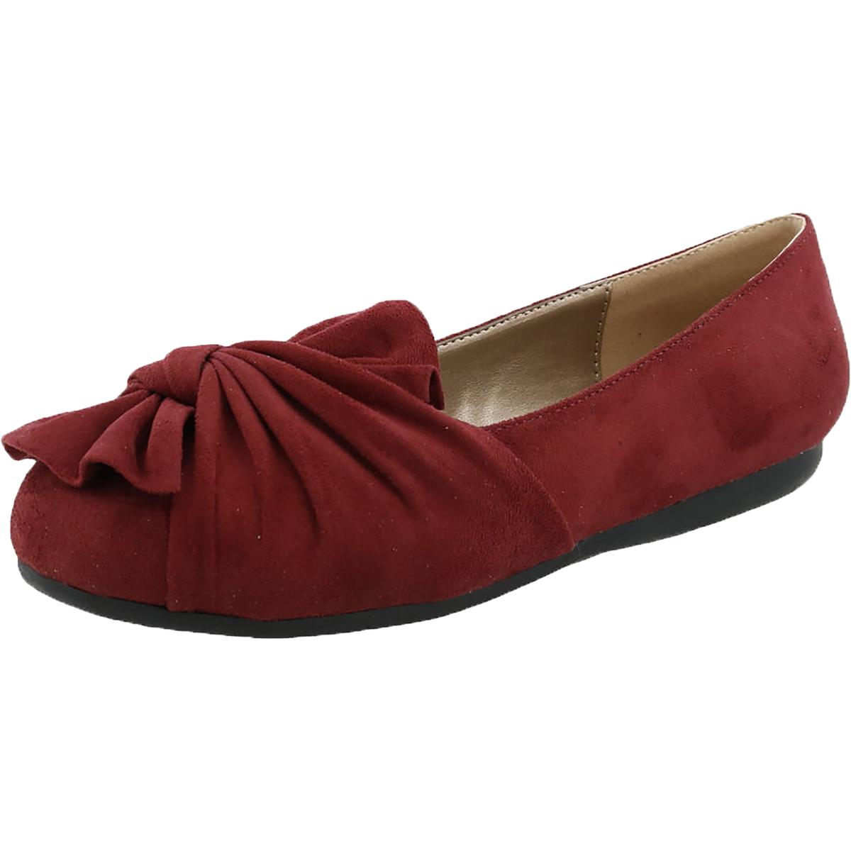 Snug Faux Suede Ruched Ballet Flats