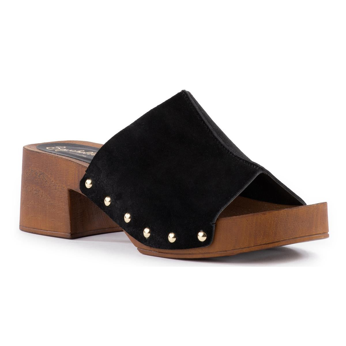 Scene Studded Suede Block Heels