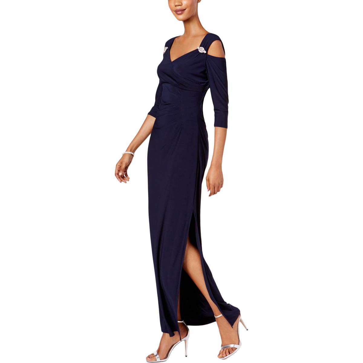 Gathered Off The Shoulder V-Neck Gown