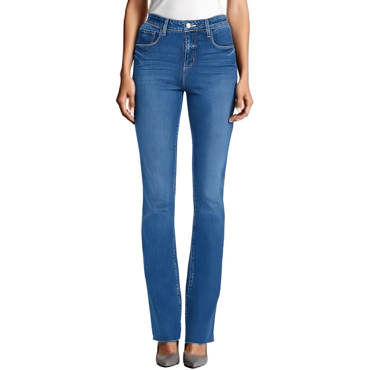 Raw Hem Denim Wide Leg Jeans