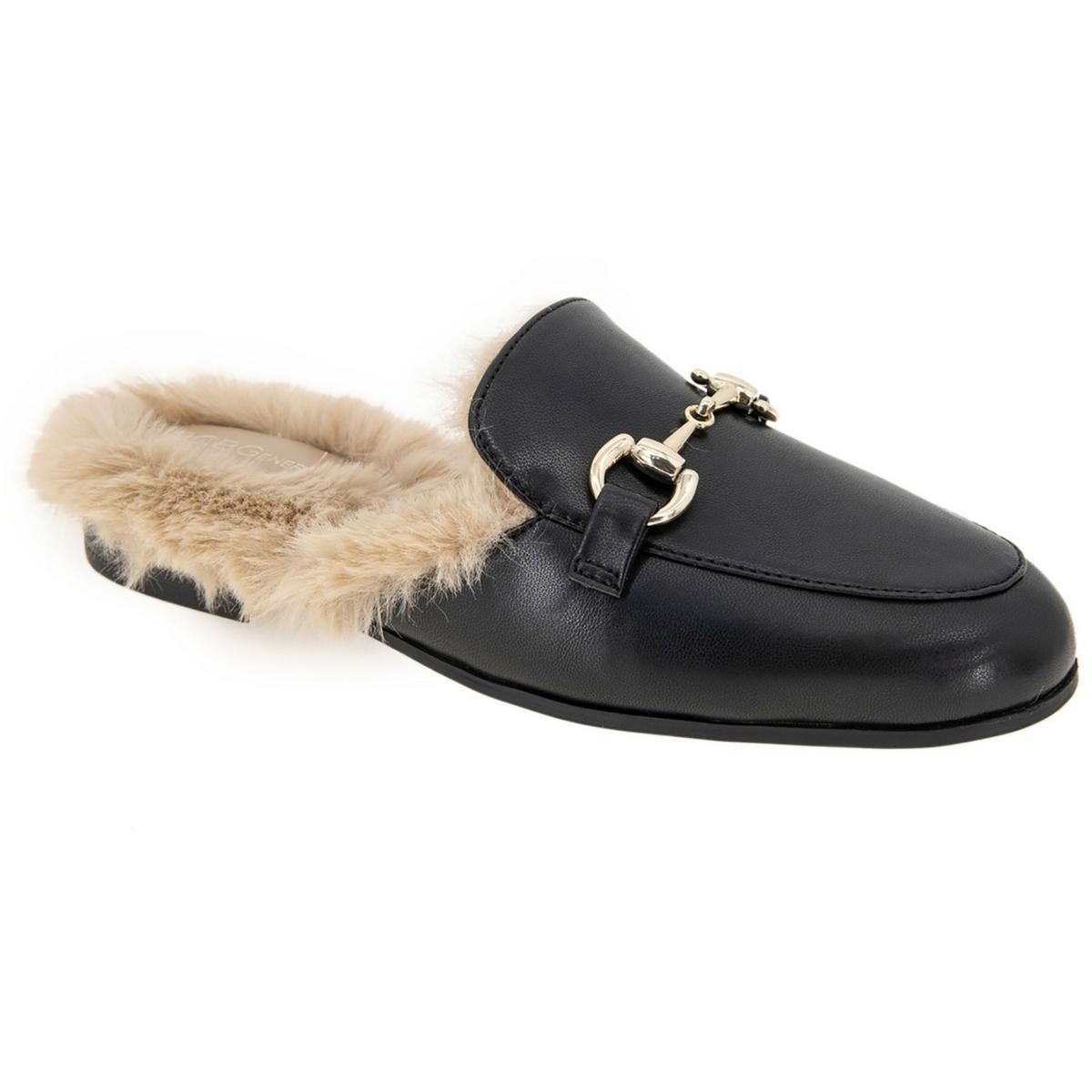 Zorie Faux Leather Loafer Slide Slippers