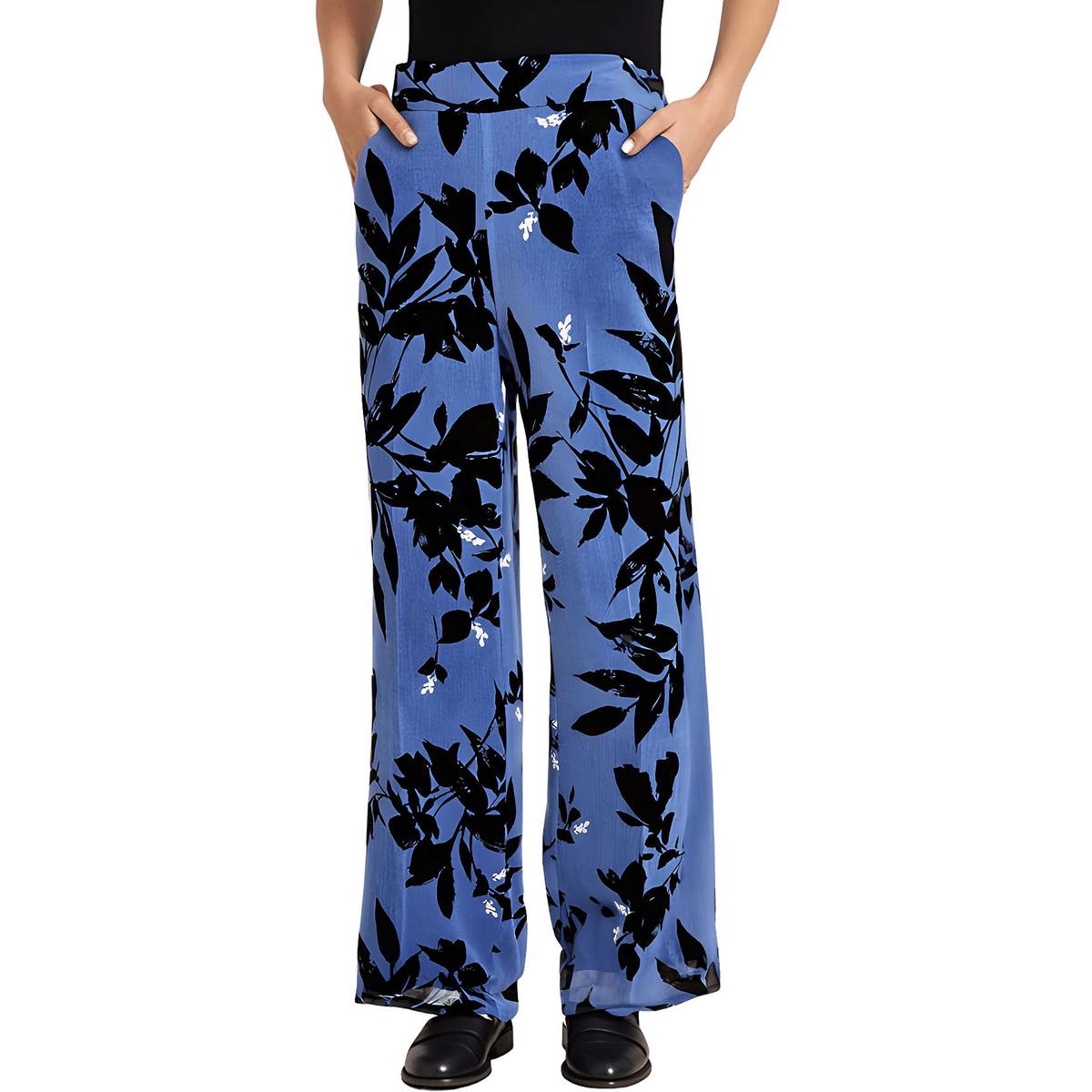 Printed Chiffon Wide Leg Pants