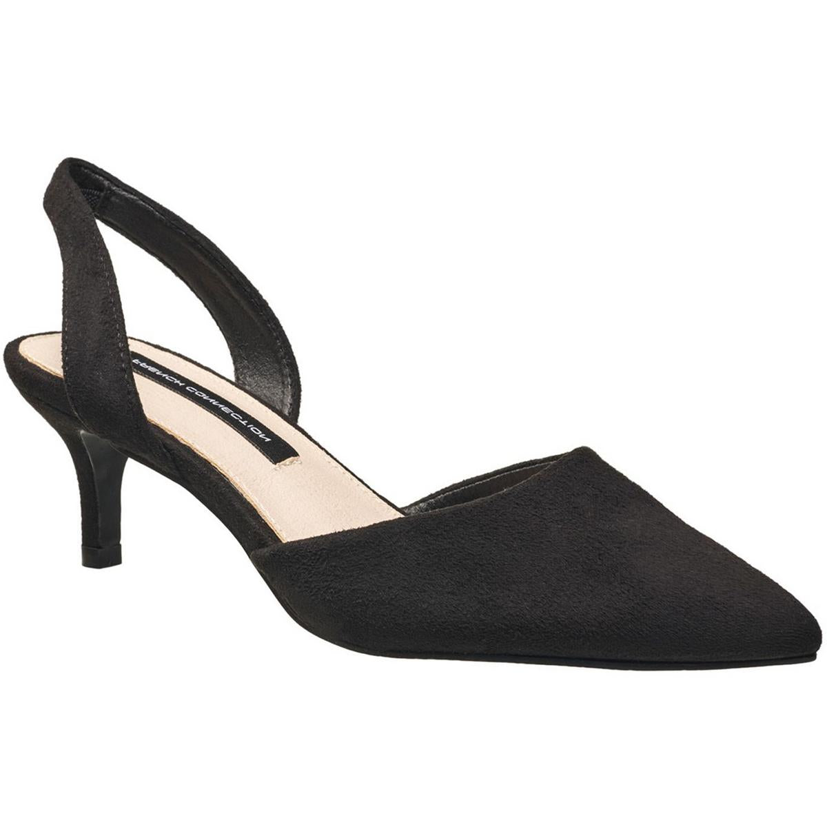 Solid Vegan Suede Slingback Heels