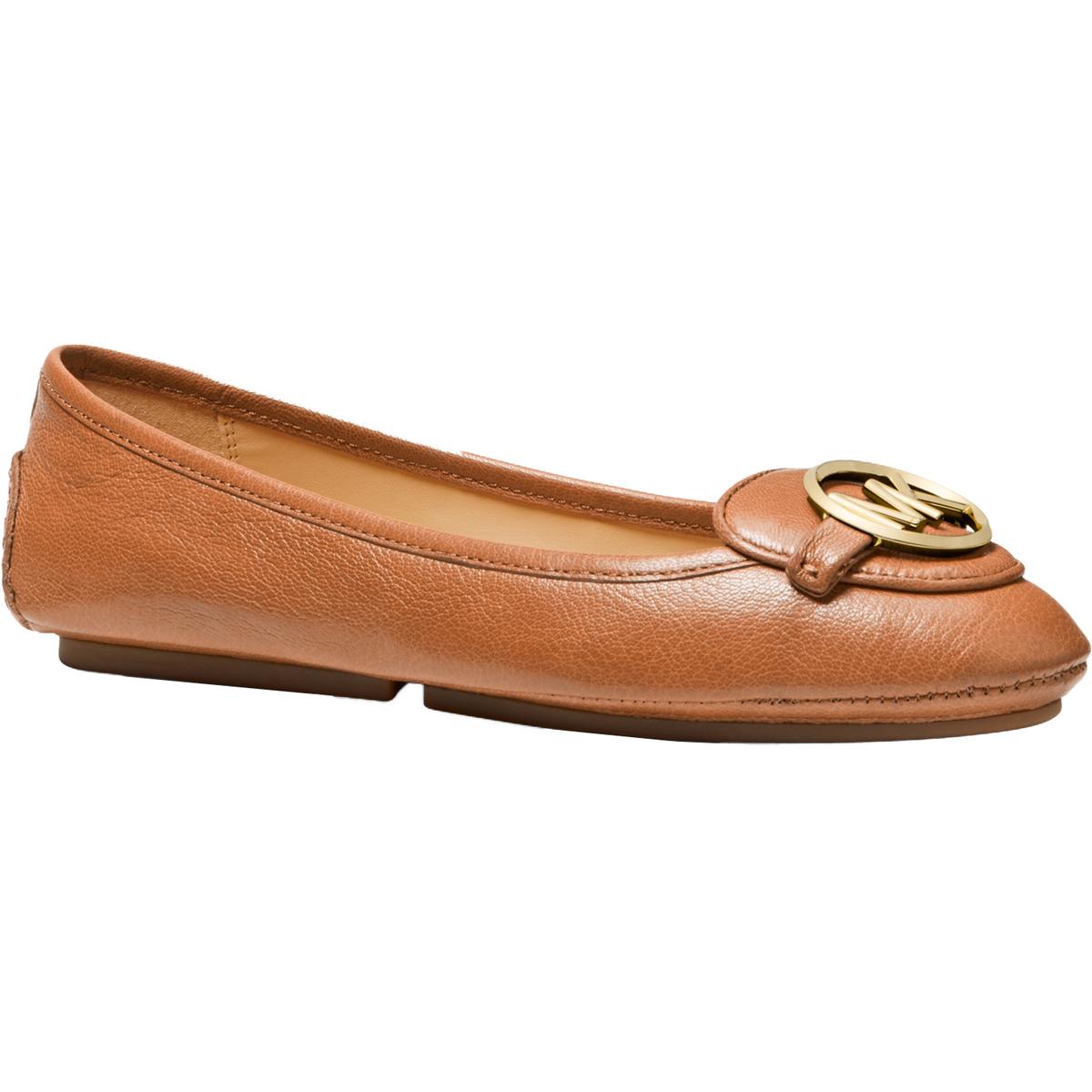 Michael Kors Lillie Moc Leather Logo Charm Slip On Moccasin Loafer