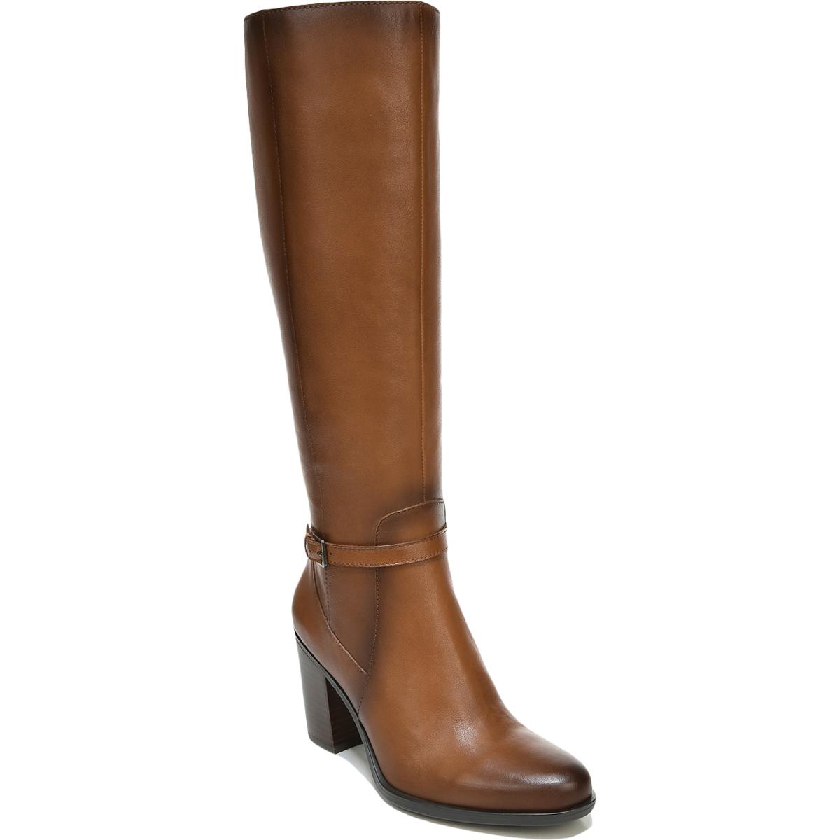 Kalina Leather Block Heel Knee-High Boots