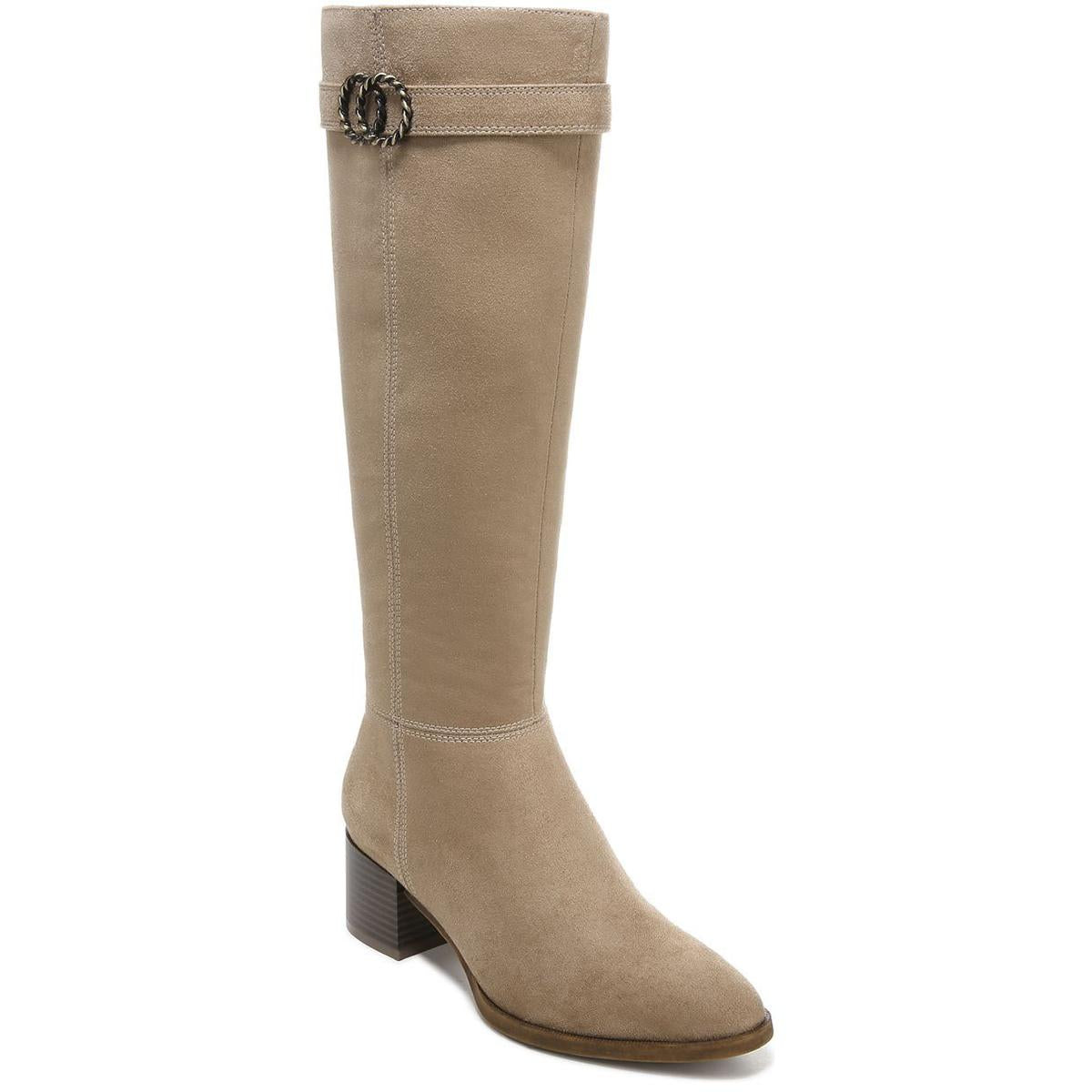 Daring Faux Suede Stacked Heel Knee-High Boots