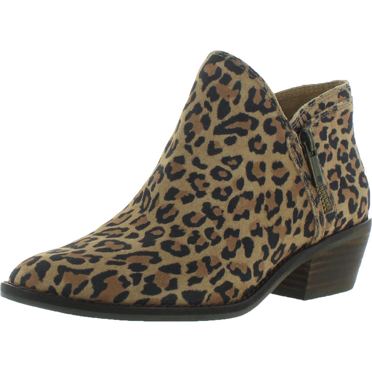 Fhuna Leather Animal Print Booties