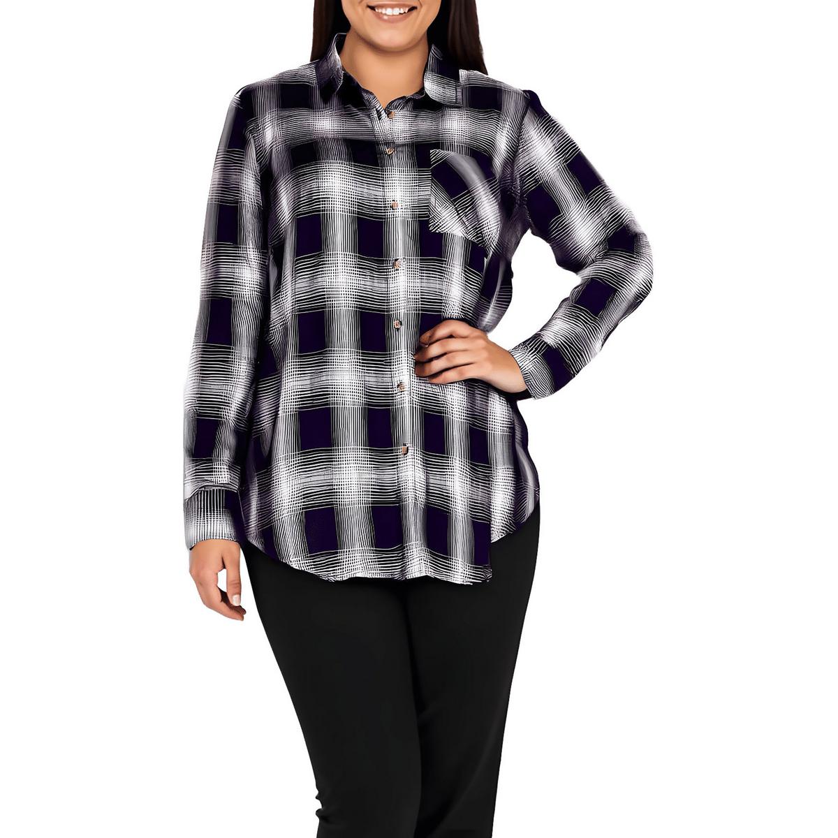 Plus Kylee Plaid Button-Down Top