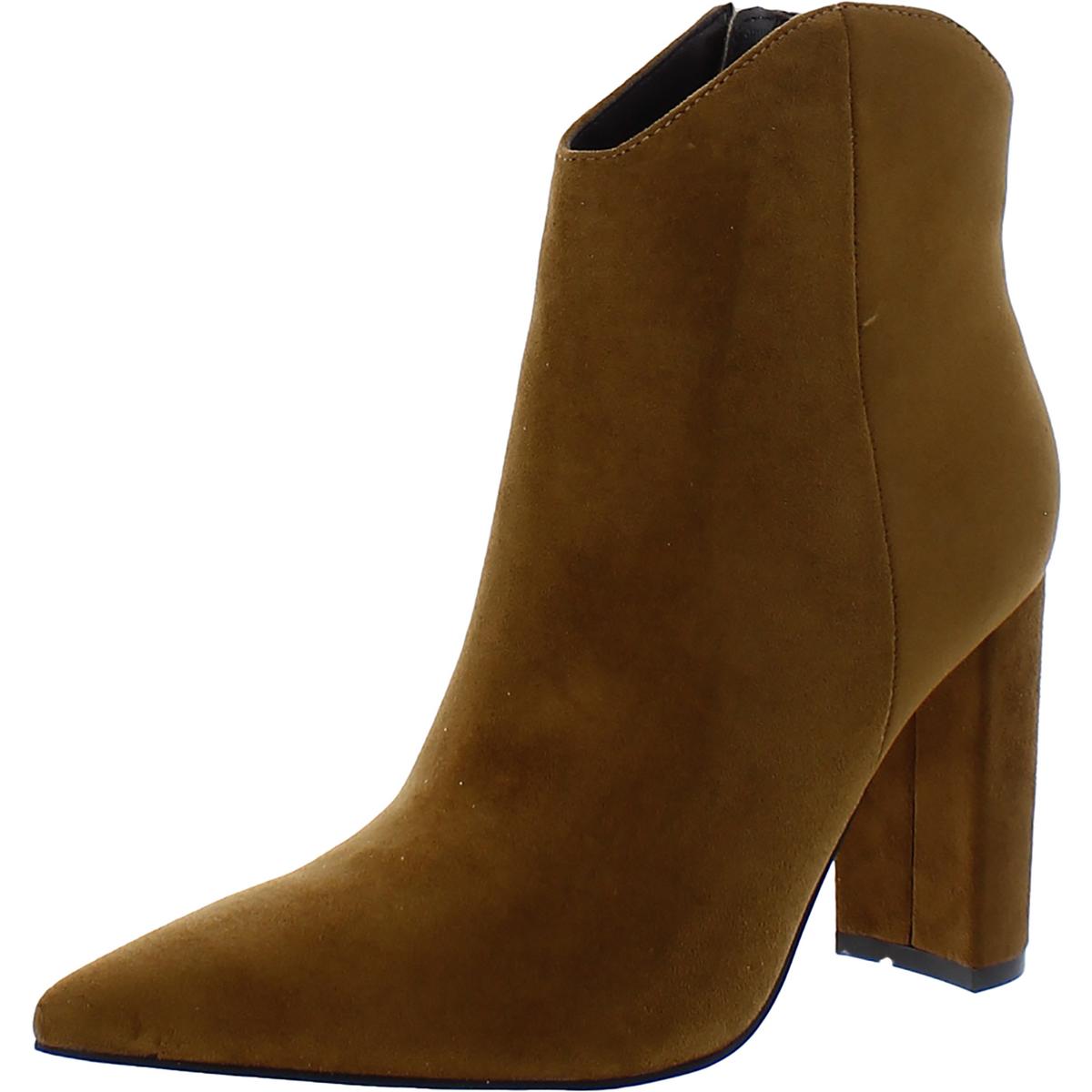 Faux Suede Pointed Toe Ankle Boots