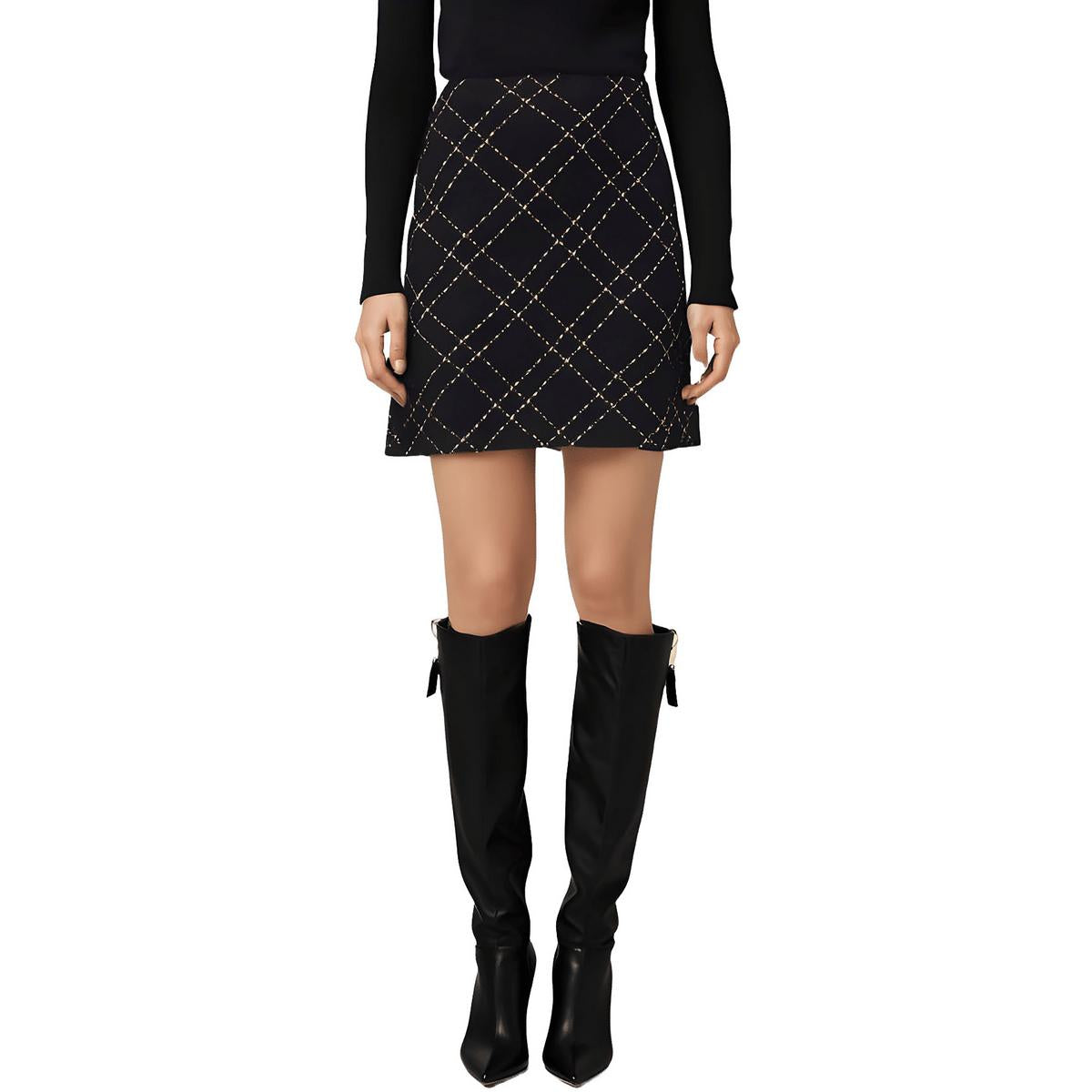 Metallic Tweed Mini Skirt