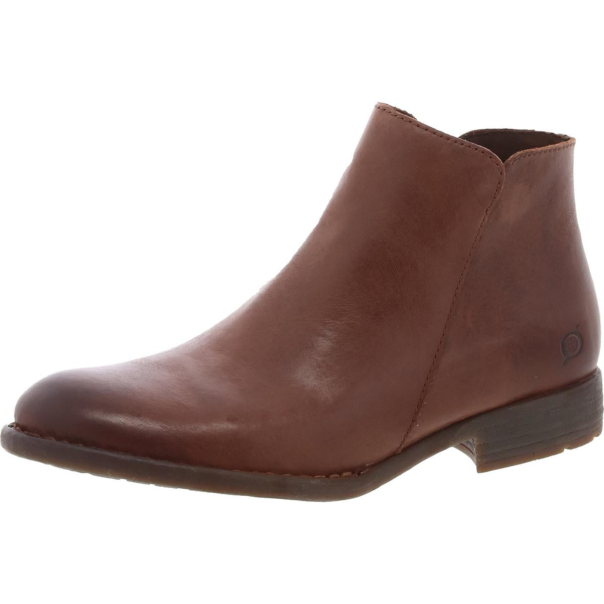 Lauryl Zipper Leather Ankle Boots