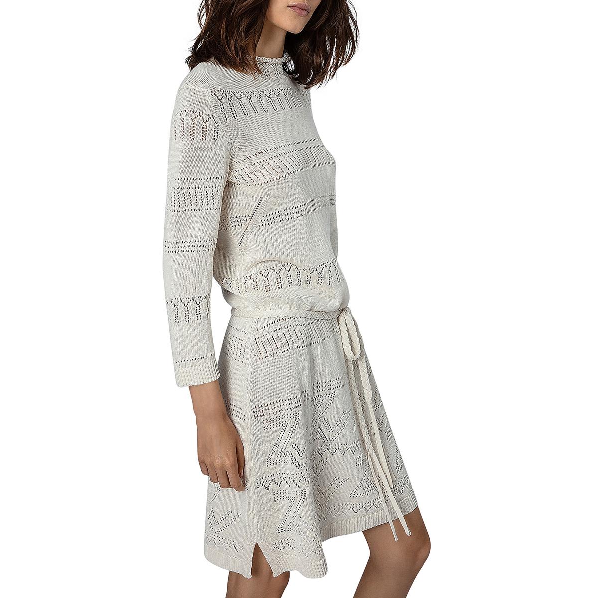 Cecily Linen Blend Mini Sweaterdress