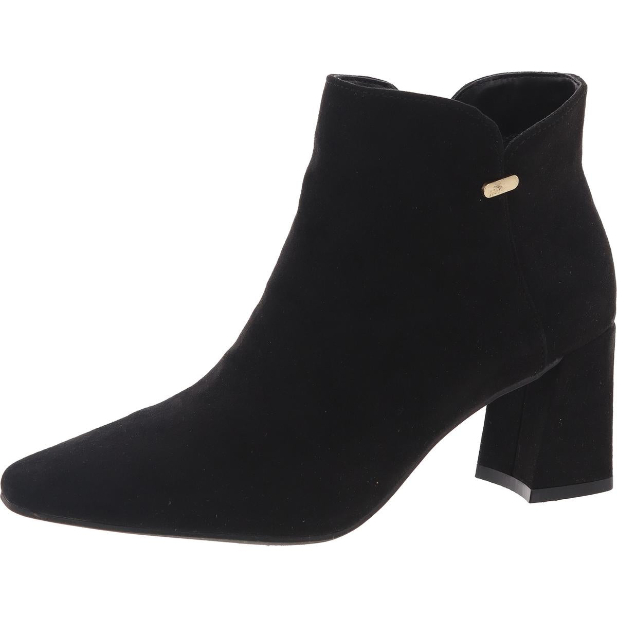 JNYDELNO Block Heel Faux Suede Ankle Boots