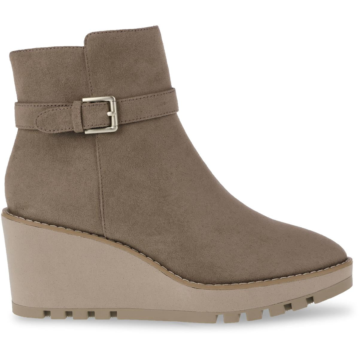 Pulse Faux Suede Ankle Wedge Boots