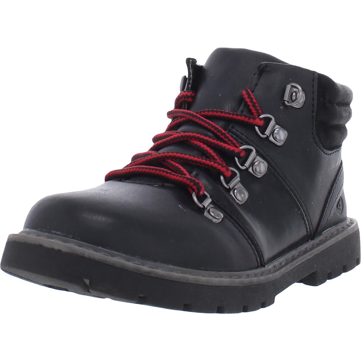 Boys Aakil Faux Leather Lace-Up Ankle Boots