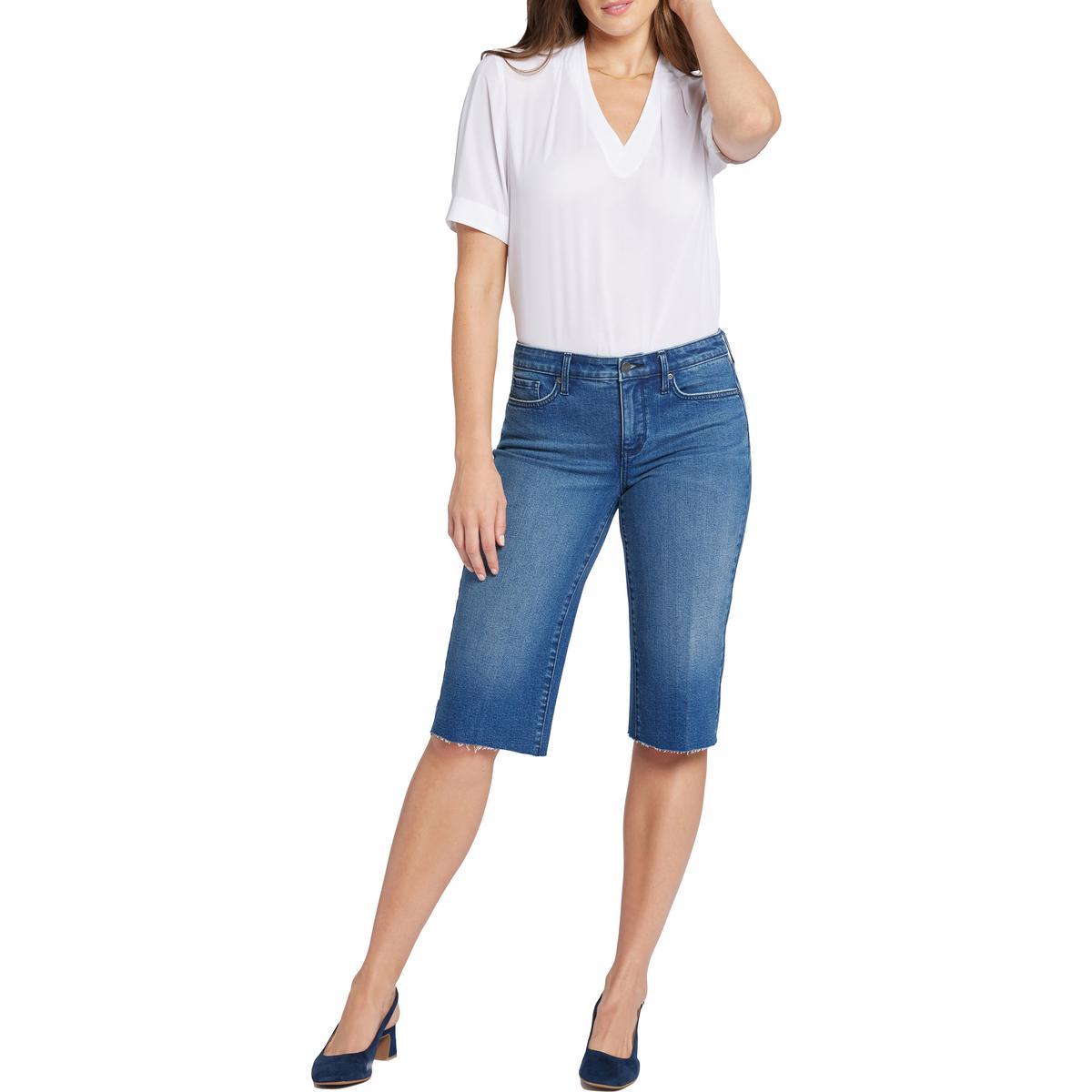 Kristie Raw Hem Denim Bermuda Shorts