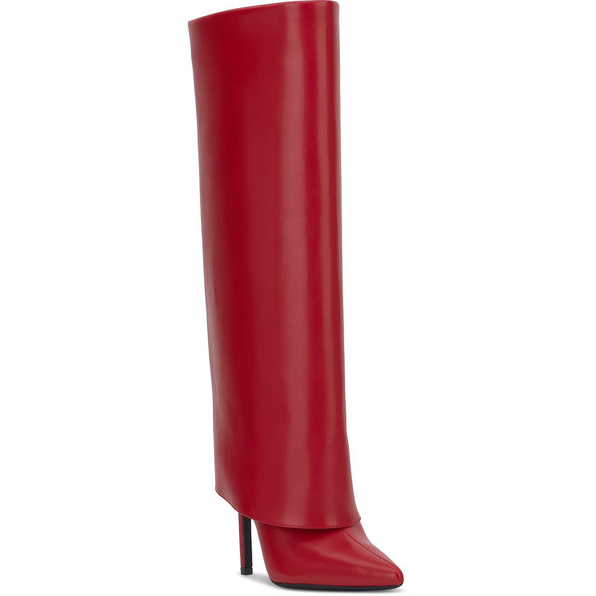 SKYLARP Wide Calf Faux Leather Knee-High Boots