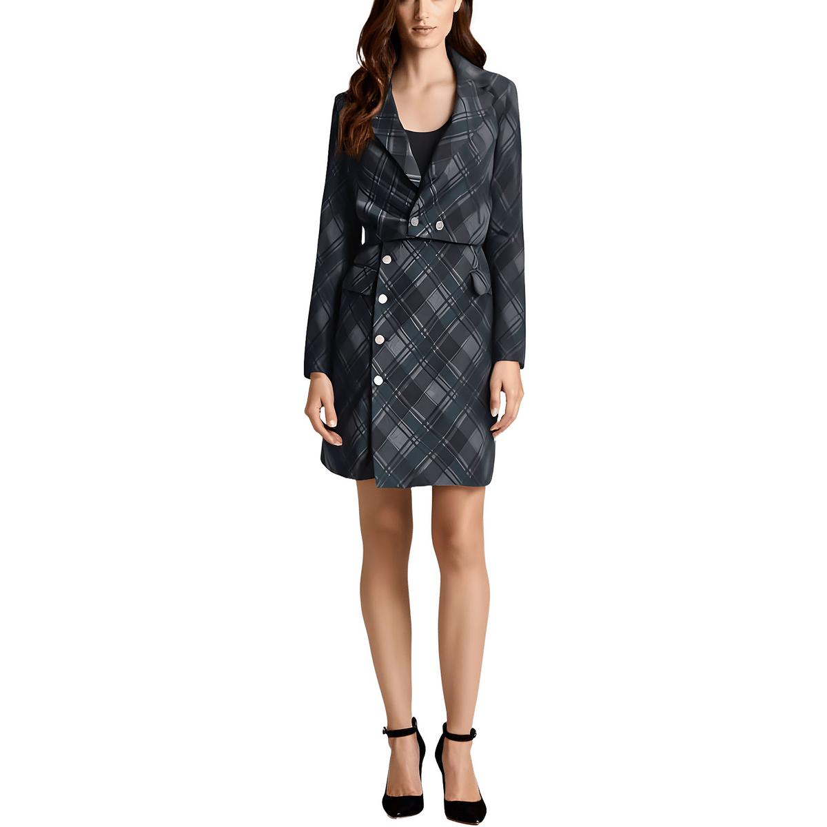 Petites Plaid Wear To Work Dress