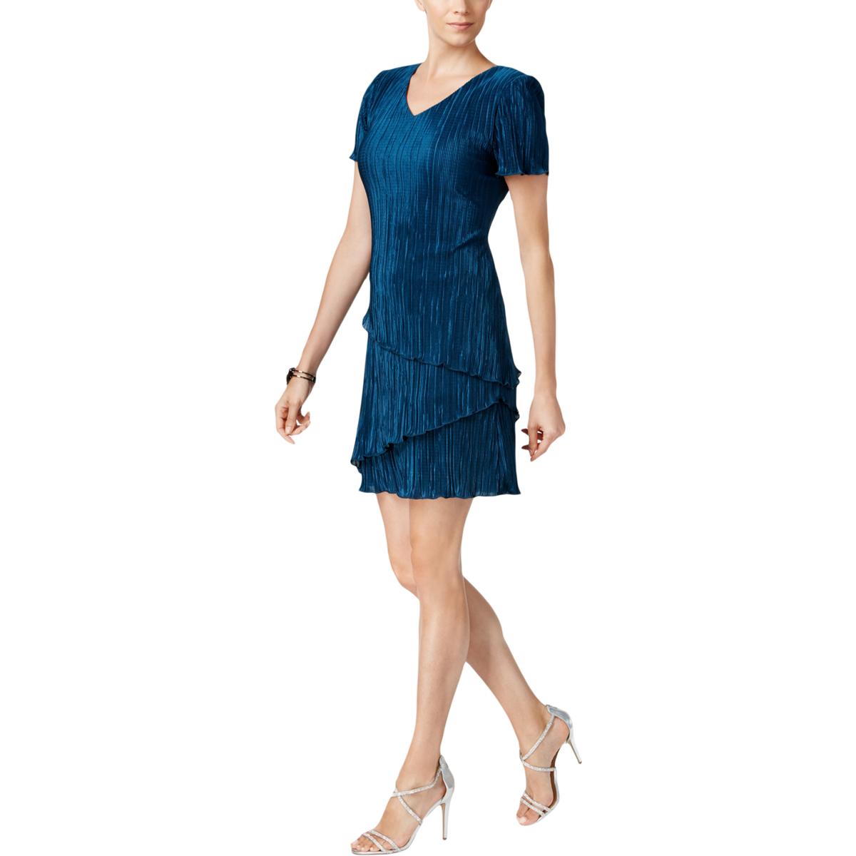 Petites Pleated Tiered Sheath Dress