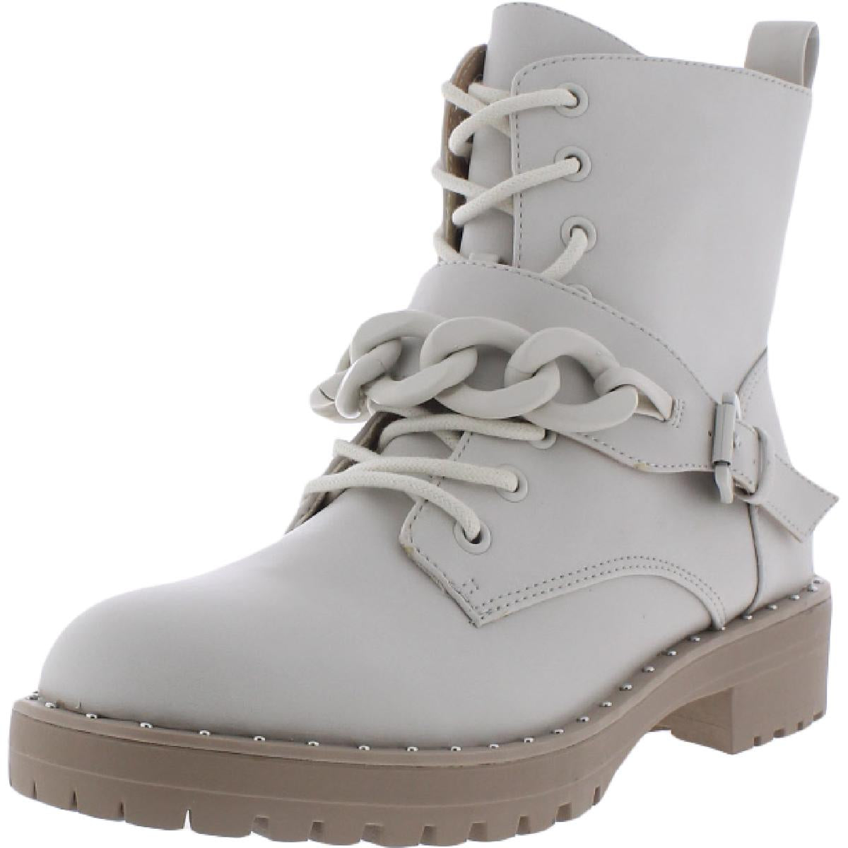 Osten Faux Leather Ankle Combat & Lace-up Boots