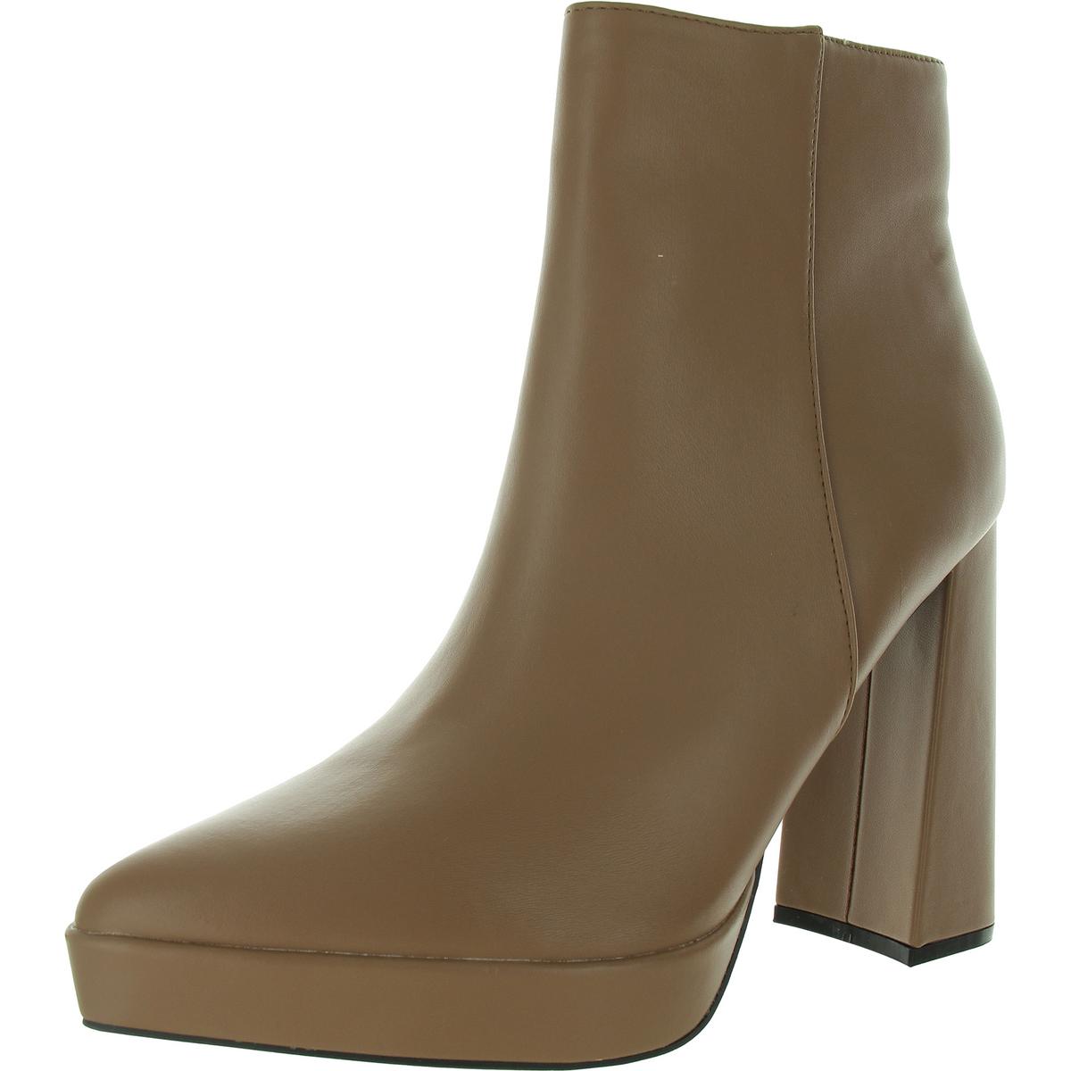 Zipper Faux Leather Booties