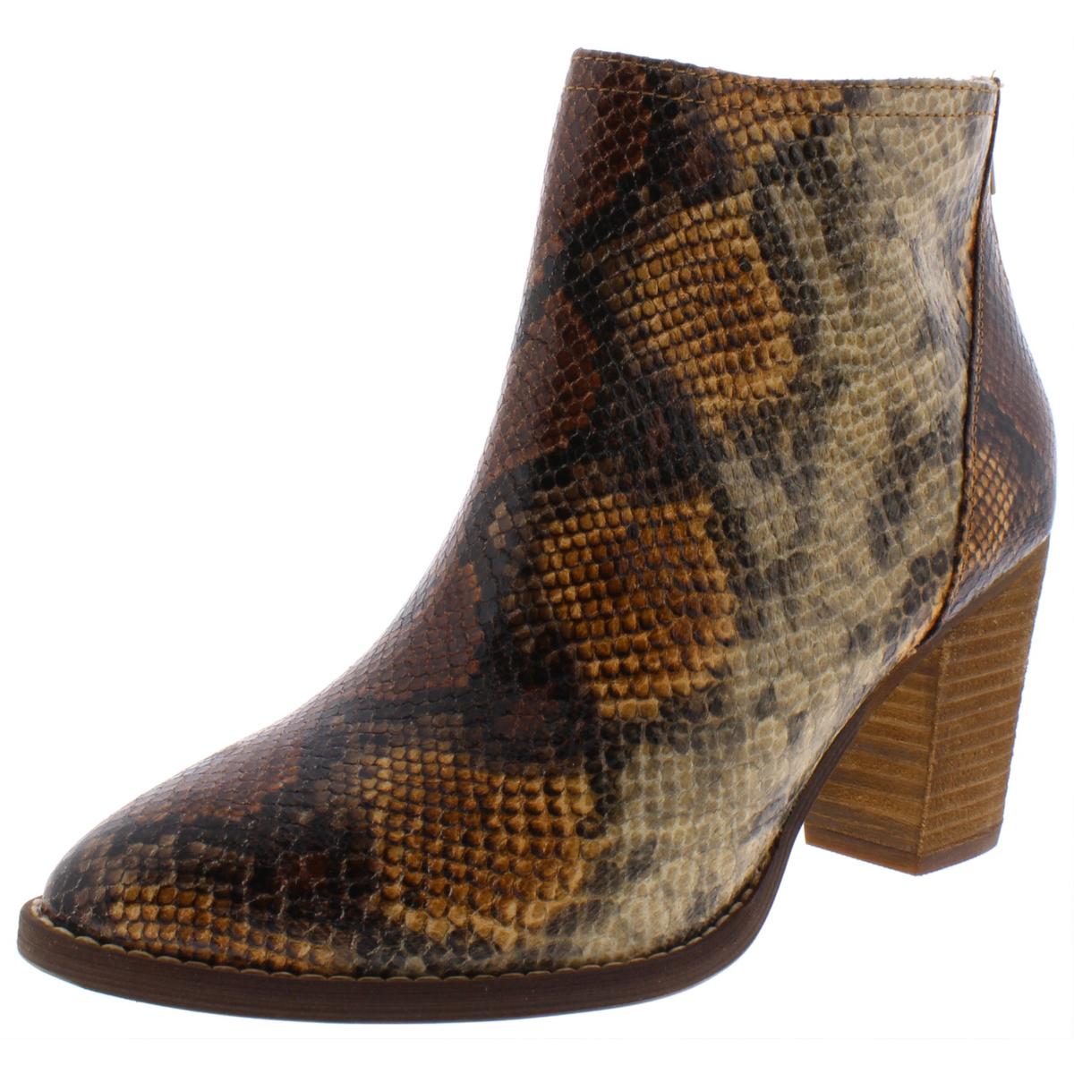 Harlan Snake Print Pointed Toe Ankle Boots