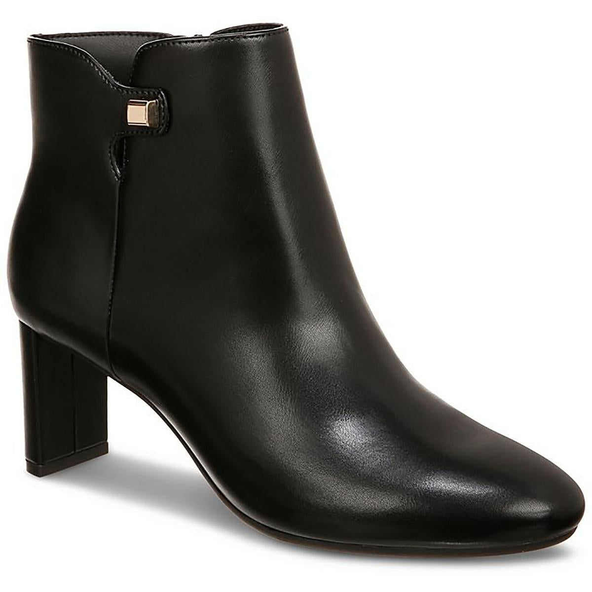 PAAM Faux Leather Almond Toe Ankle Boots