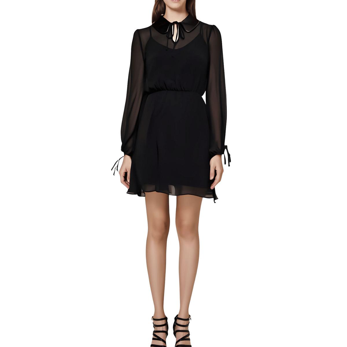 Petites Keyhole Overlay Mini Dress