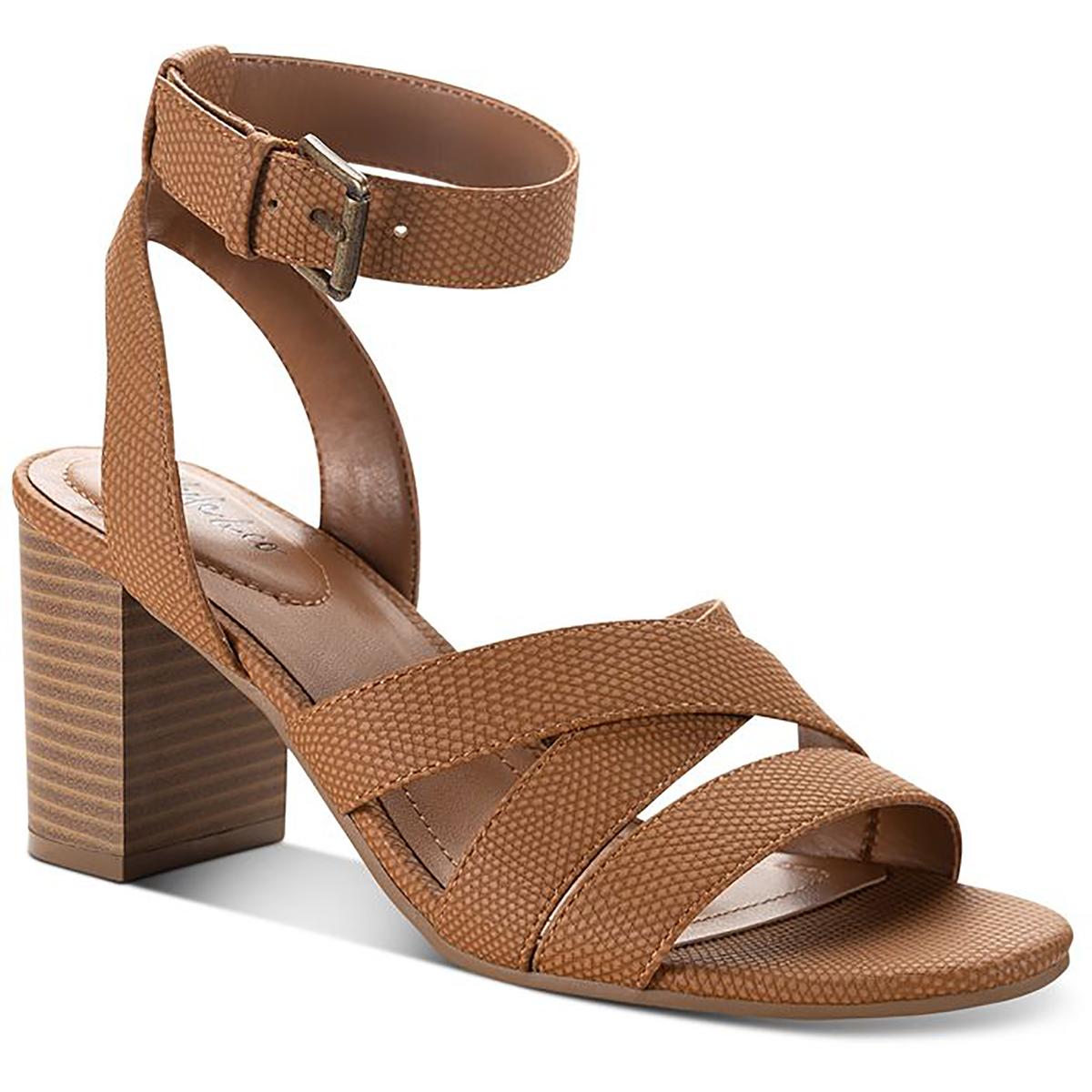 Sabinaa Faux Leather Strappy Block Heels