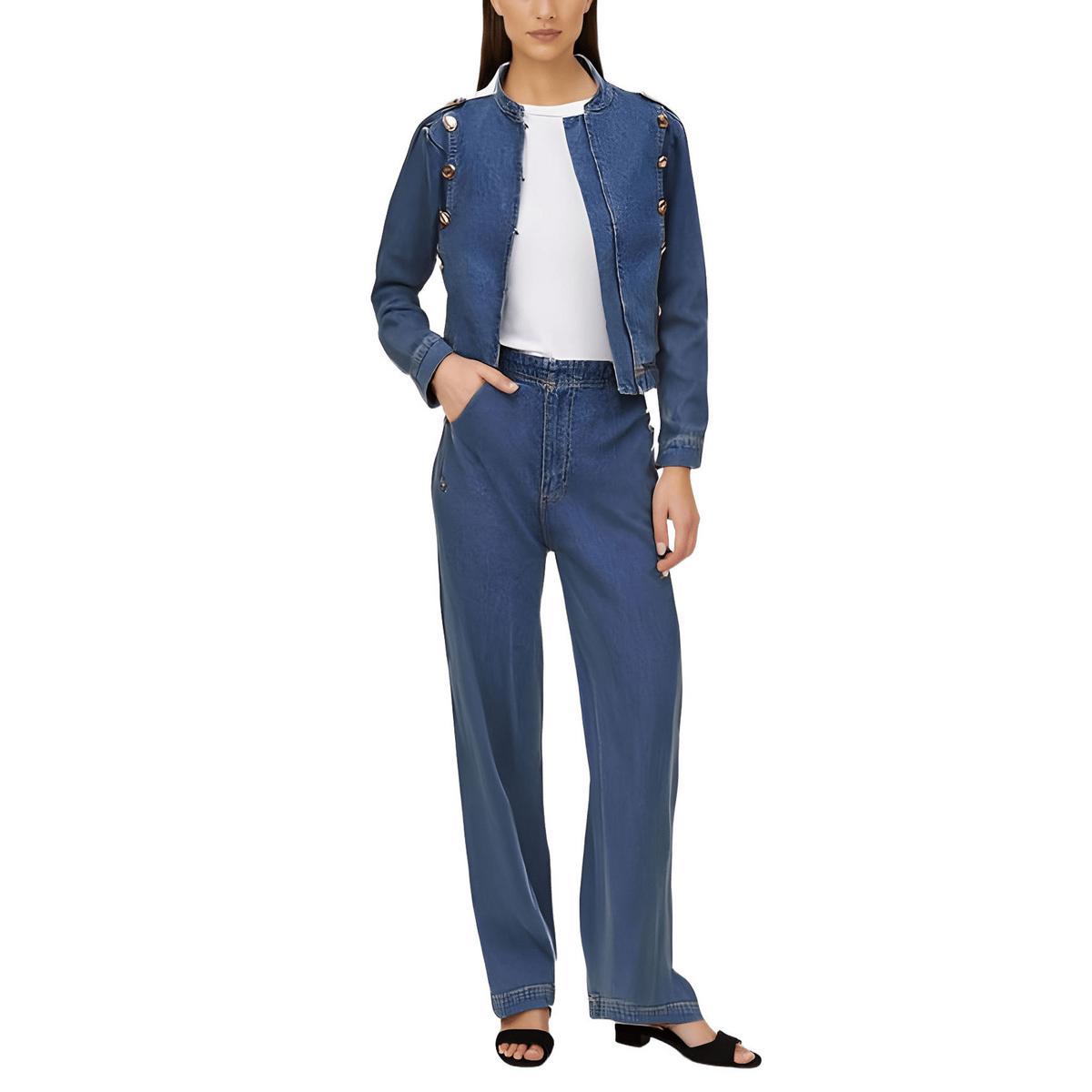 Plus Embellished Denim Wide Leg Jeans